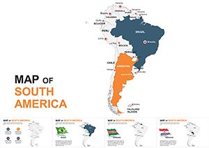 South America Maps: Editable Keynote Map of South America