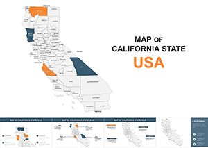California Keynote Maps Presentation Template | Editable Maps for Business, Education & Research