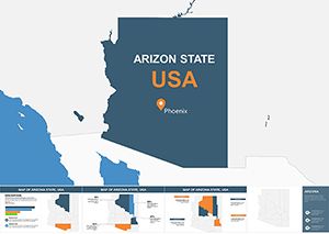 Map of Arizona with Counties USA Keynote maps