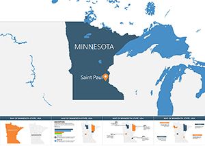 USA State: Minnesota Keynote map Template