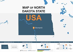 USA Maps: Keynote map of North Dakota Template