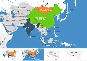 Asia Countries Keynote map Template