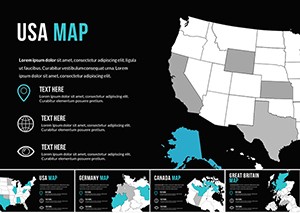 Editable United States Keynote Maps Template - Professional USA Map Slides