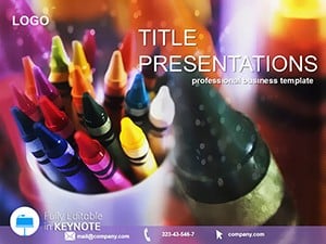 Colored Pencils for Children Keynote Template - Designs, Infographics, Themes | Download Now
