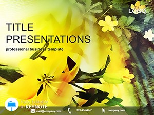 Yellow flowers as a gift Keynote templates