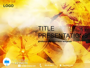 Compass on a yellow background Keynote Template