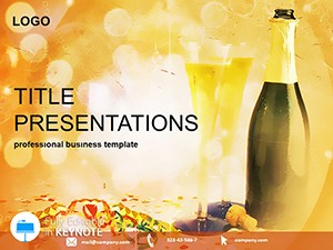 Glass of champagne Keynote Template