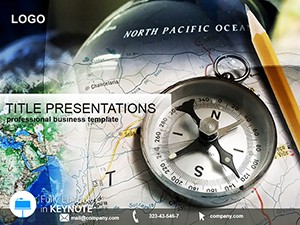 Tourist map and compass Keynote Template, Presentation