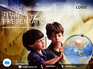 Learn Geographicals World Keynote Template for Presentation