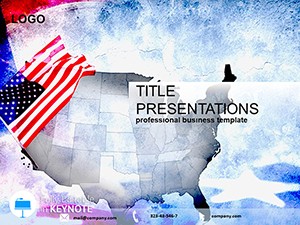 Territory and USA Flag Keynote Template: Infographic Design for Presentation