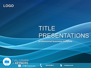 Blue Waves Background Keynote themes for presentation