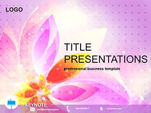 Vector Purple Flower Keynote template