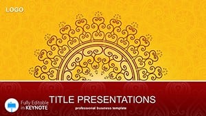 Large ornament in Indian style Keynote templates