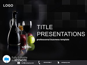 Bottle of Wine and Goblet Keynote templates