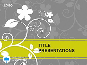 Gray Background with flower Vector Keynote Themes