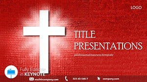 Cross on Red Background Keynote templates