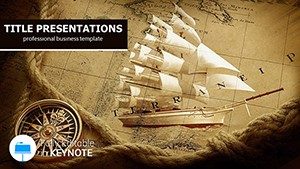 Compass Map Ship Keynote Template for Presentation