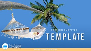 Recreation: beach, palm tree Keynote templates
