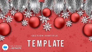 Snowflakes and Toys on Christmas Trees Keynote Template Presentation