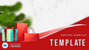 Gifts Near Christmas Tree Keynote templates