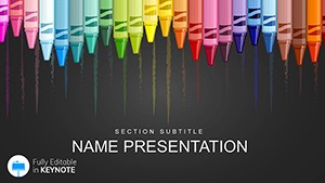 Colored childrens pencils Keynote presentation templates