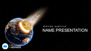 Asteroid warning Keynote template and themes