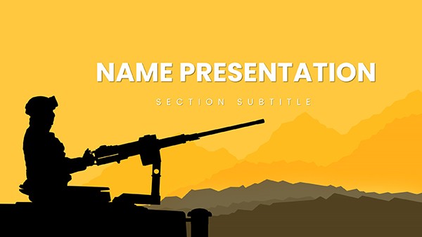 Military: Machine Gun Keynote template for Presentation
