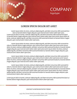 Holiday Heart of Candles Letterhead Template Design