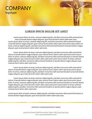 Christian Cross Letterhead Template