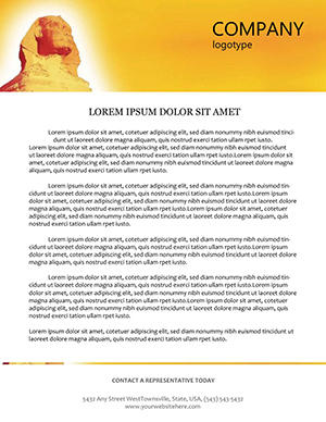 Great Sphinx of Giza Letterhead Template