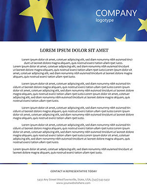 European Union Flags Letterhead Template