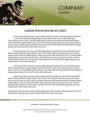 American football players Letterhead Template