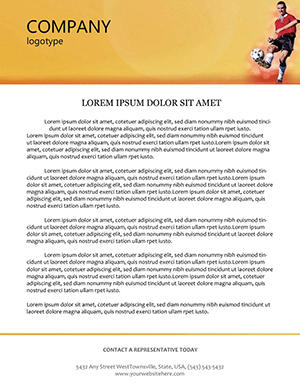 Printable Soccer player Letterhead Template