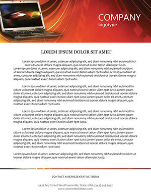 Laptop on the waves Letterhead Template