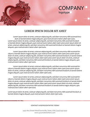 Heart with Roses Letterhead templates