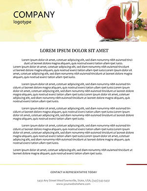 Valentine and stemware Letterhead templates