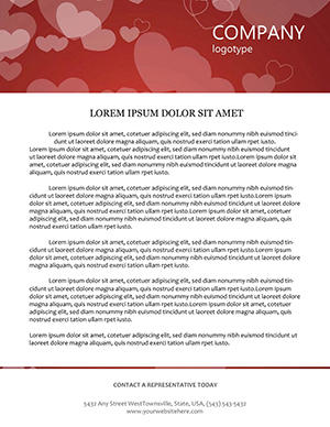 Heart on Valentines Day Letterhead template