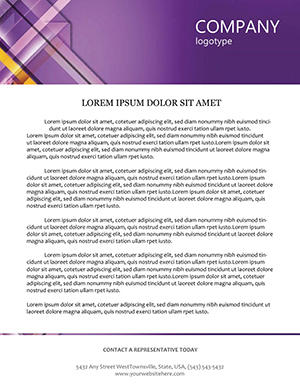 Ribbons and Purple Background Letterhead template