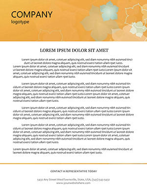 Flowers on an orange background Letterhead template