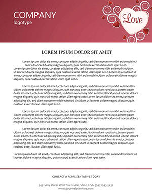 Heart of Love Letterhead template
