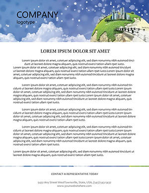 Green World and City Letterhead template
