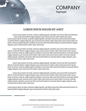 Globe of Earth Letterhead template