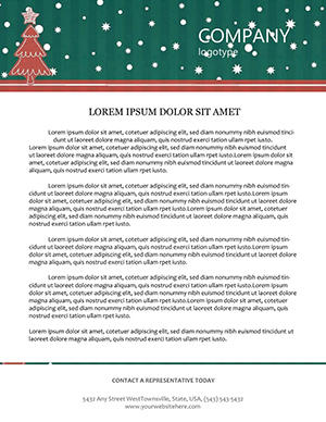 Christmas Tree for Holidays Letterhead template