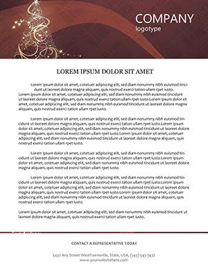 Illuminated Christmas Tree Letterhead Template - Download Design