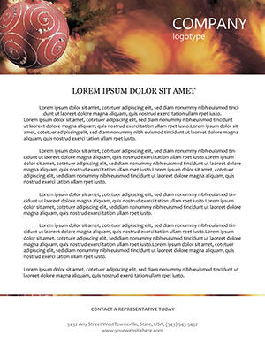 Christmas Ball and Tree Letterhead Template