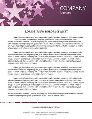 Stars on Purple Letterhead Template