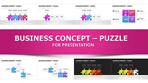Business Concept Puzzle Pieces PowerPoint Charts | Download Now