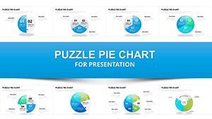Colored Puzzle Pie PowerPoint Charts Template