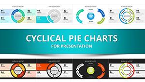 Cyclical Pie PowerPoint Charts Template | Data Visualization