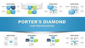 Infographic Porters Diamond PowerPoint chart for presentation